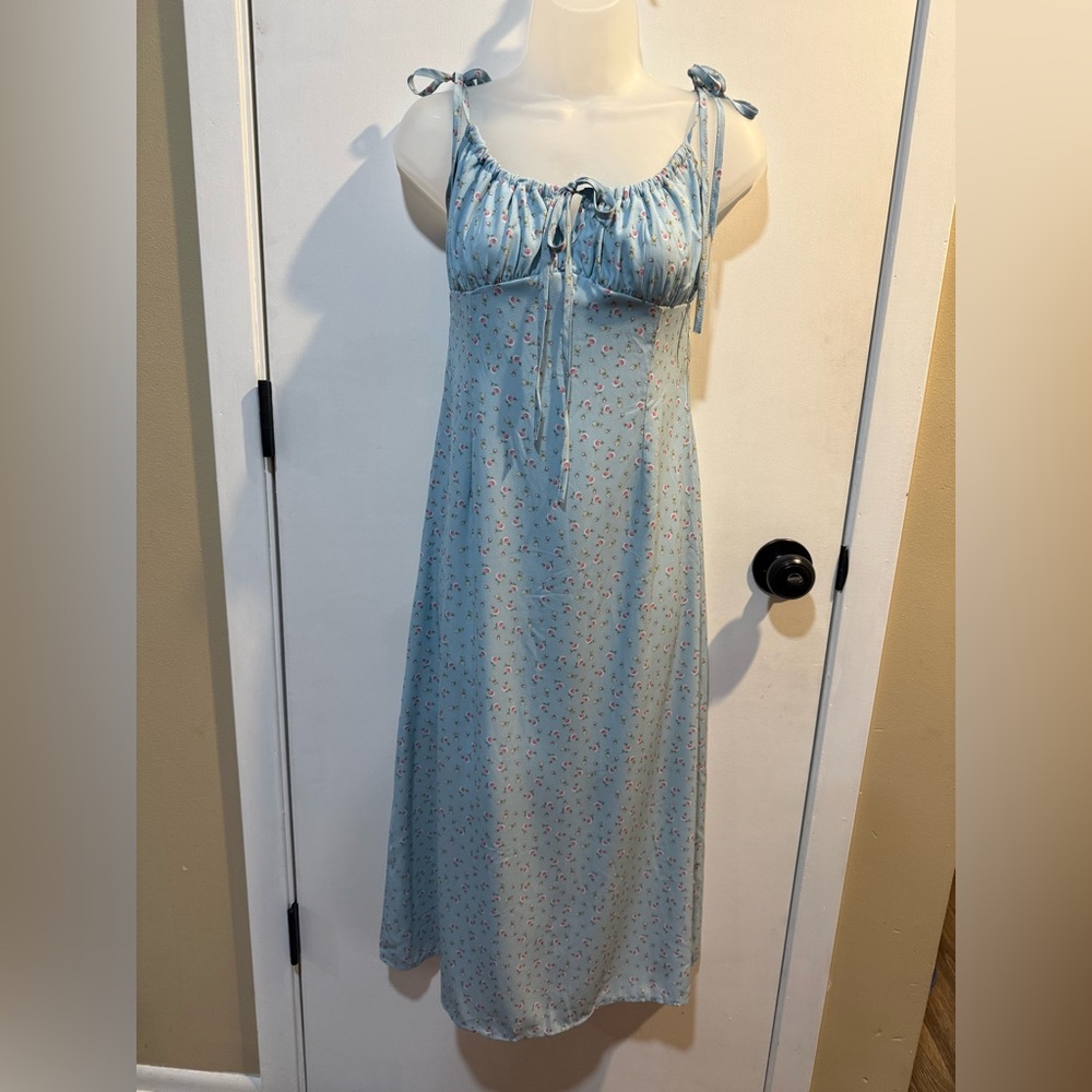 Princess Polly Light Blue Floral Chemise-#1019